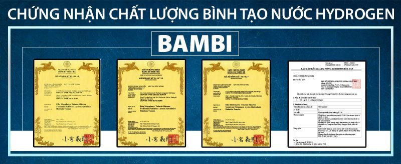 Bình tạo nước giàu Hydro cầm tay Bambi 22 Bình Tạo Nước Hydrogen Cầm Tay Bambi