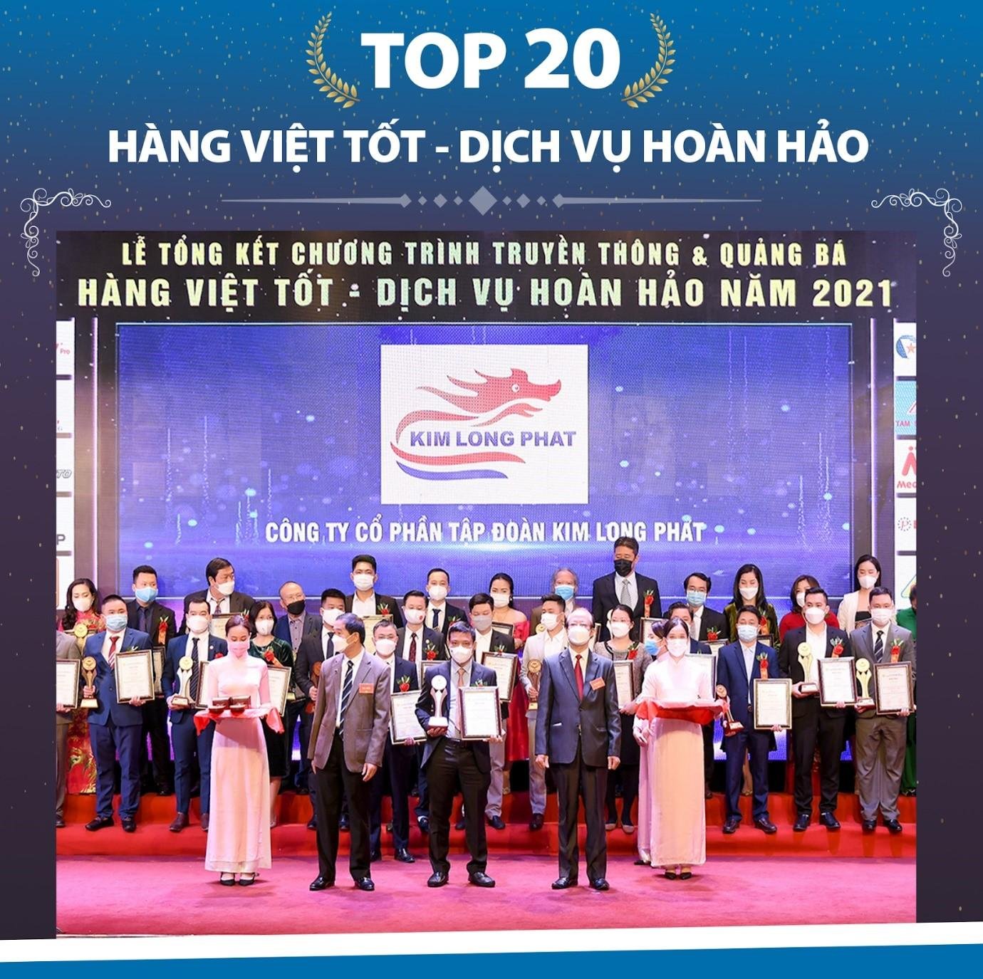 Năm 2021, Kim Long Phát đạt Top 20 thương hiệu hàng Việt tốt, dịch vụ hoàn hảo