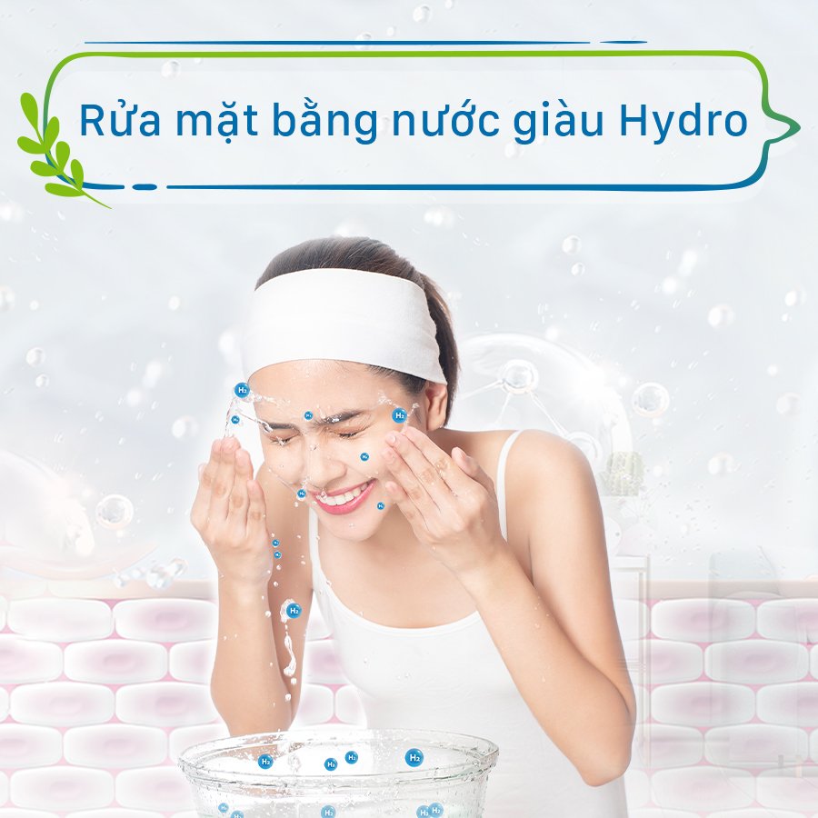 Rửa mặt bằng nước giàu Hydro