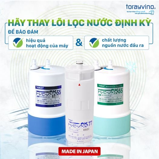 Thay lõi lọc của nước máy lọc nước để gầm tủ bếp Torayvino định kỳ để bảo đảm hiệu quả hoạt động của máy và chất lượng nguồn nước đầu ra