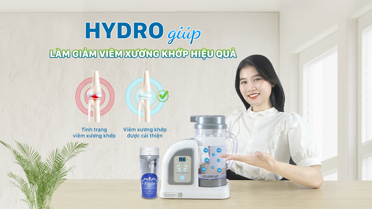 Uống nước và hít khí giàu Hydro giúp làm giảm viêm xương khớp