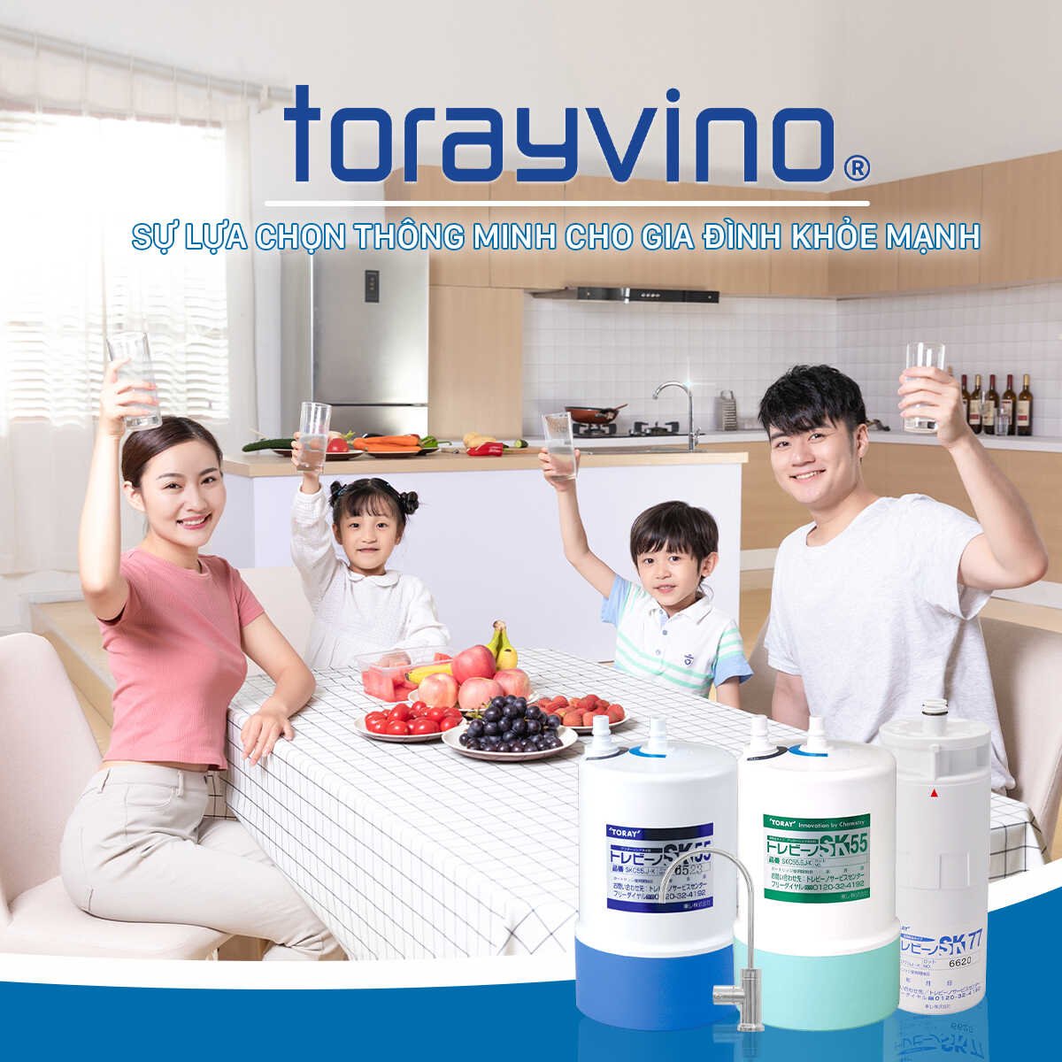 Máy lọc nước để gầm tủ bếp Torayvino giúp bảo vệ sức khỏe và nâng cao chất lượng cuộc sống của gia đình