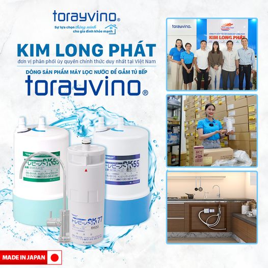 Kim Long Phát - đơn vị phân phối ủy quyền chính thức tại Việt Nam dòng sản phẩm máy lọc nước để gầm tủ bếp Torayvino