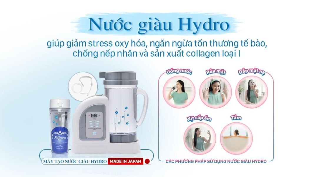 Thumbnail Hydro giup giam stress oxy hoa ngan ngua ton thuong te bao chong nep nhan va san xuat collagen loai I