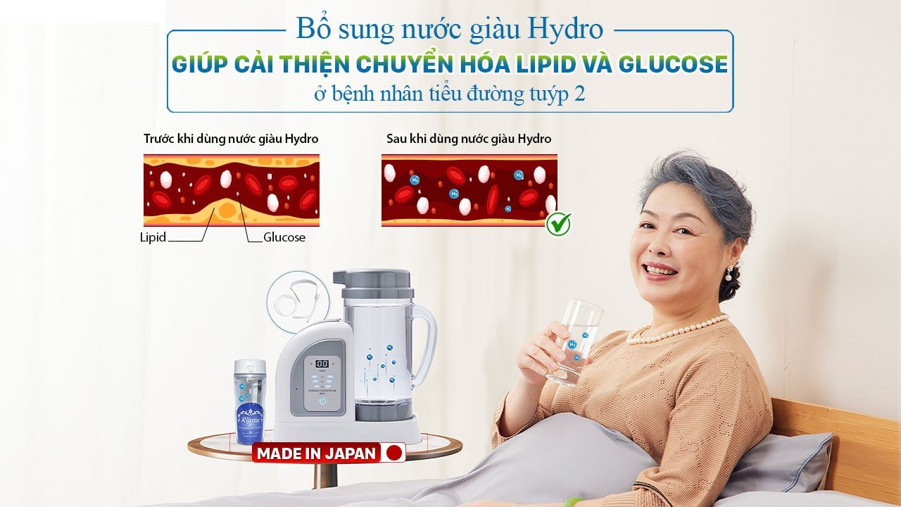 Bệnh nhân tiểu đường tuýp 2 uống nước giàu Hydro mỗi ngày mang lại hiệu quả tích cực trong quá trình điều trị bệnh
