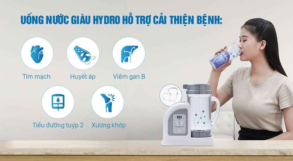 Uống nước Hydro hỗ trợ cải thiện nhiều loại bệnh hiệu quả