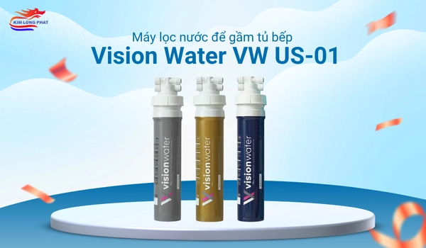 Kim Long Phát Tìm Kiếm Nhà Phân Phối, Đại Lý Thiết Bị Lọc Nước Và Máy Tạo Nước & Khí Hydro Trên Toàn Quốc 3 Hình ảnh máy lọc nước gầm tủ bếp Vision Water VW US-01 với 3 lõi lọc, thiết kế nhỏ gọn