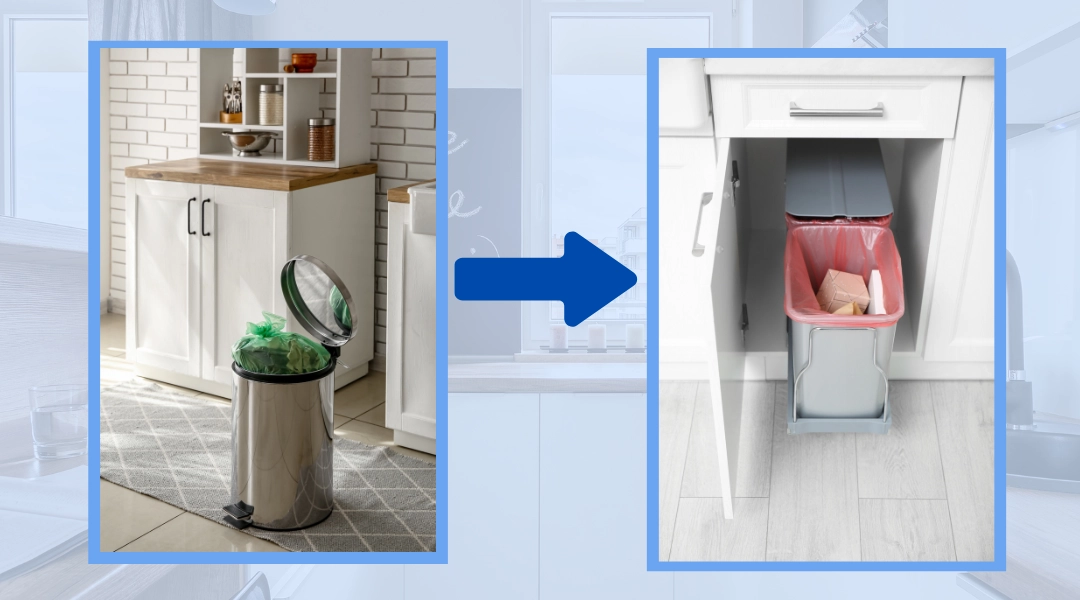 10 cách sắp xếp nhà bếp nhỏ trông gọn gàng, sạch sẽ 4 Thùng rác âm tủ giúp hạn chế mùi, giữ nhà bếp luôn sạch sẽ