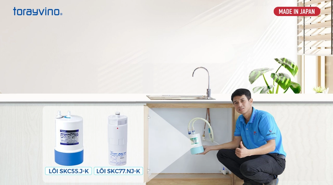 Thay lõi lọc Torayvino đúng hạn để đảm bảo nguồn nước đầu ra tốt nhất