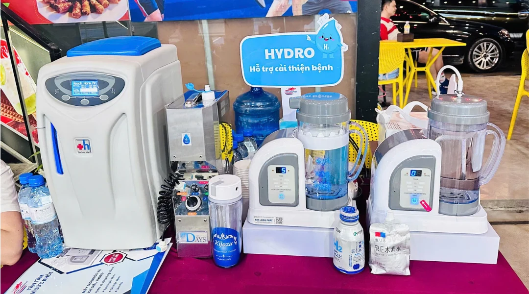 Các dòng sản phẩm được trưng bày để giúp khách hàng trải nghiệm sản phẩm ứng dụng của Hydro trong nâng cao hiệu suất thể thao